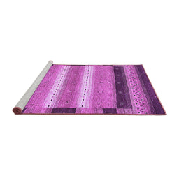 Sideview of Machine Washable Abstract Purple Modern Area Rugs, wshabs406pur