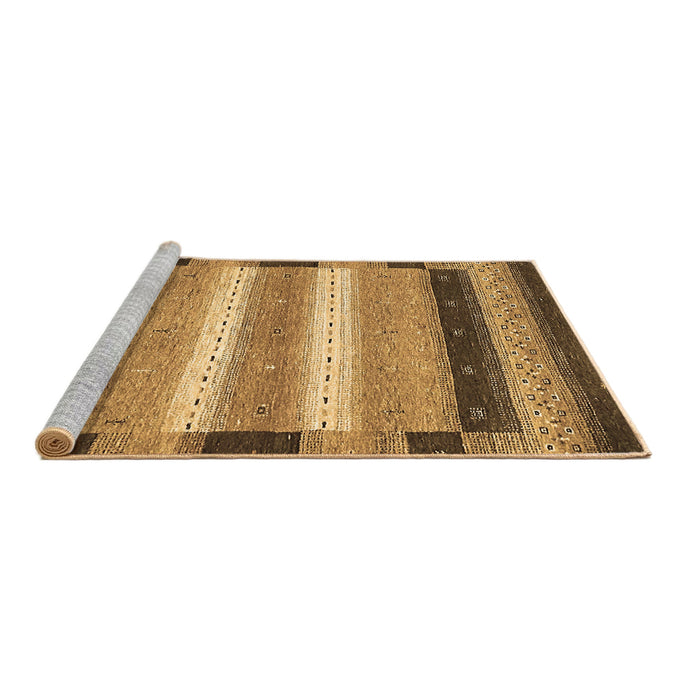 Sideview of Machine Washable Abstract Brown Modern Rug, wshabs406brn