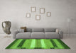 Machine Washable Abstract Green Modern Area Rugs in a Living Room,, wshabs406grn