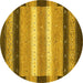 Round Abstract Yellow Modern Rug, abs406yw