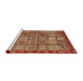 Sideview of Machine Washable Abstract Tomato Red Rug, wshabs407