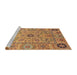 Sideview of Machine Washable Abstract Red Rug, wshabs4070