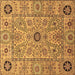 Square Abstract Brown Modern Rug, abs4070brn