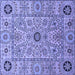 Square Abstract Blue Modern Rug, abs4070blu