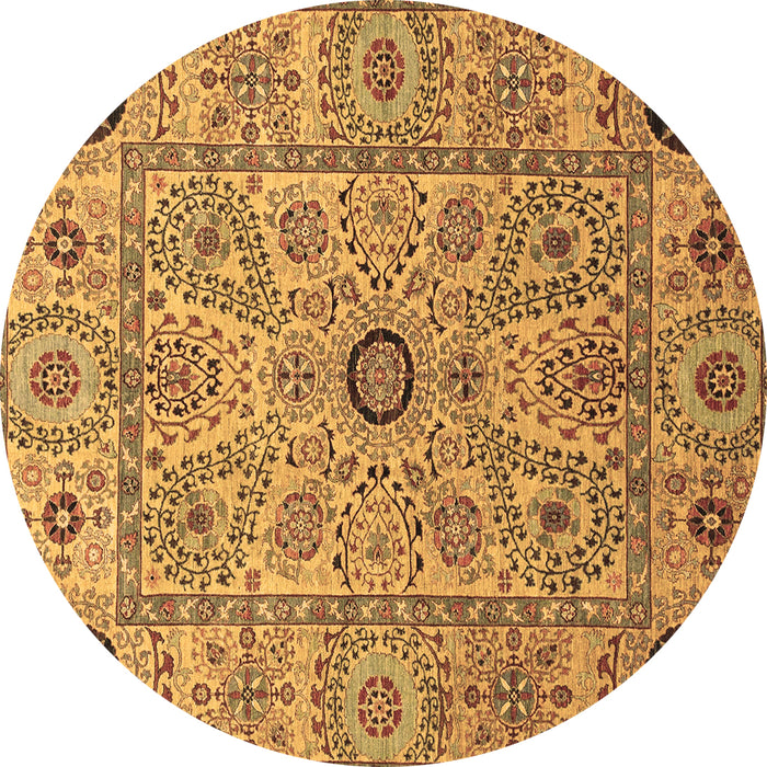 Round Machine Washable Abstract Brown Modern Rug, wshabs4070brn