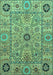 Machine Washable Abstract Turquoise Modern Area Rugs, wshabs4070turq