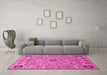 Machine Washable Abstract Pink Modern Rug in a Living Room, wshabs4070pnk