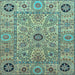 Square Abstract Light Blue Modern Rug, abs4070lblu