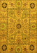 Machine Washable Abstract Yellow Modern Rug, wshabs4070yw