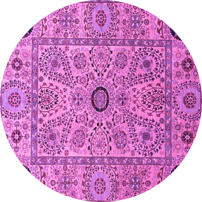 Round Machine Washable Abstract Purple Modern Area Rugs, wshabs4070pur
