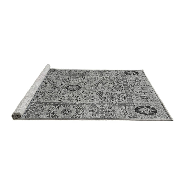 Sideview of Machine Washable Abstract Gray Modern Rug, wshabs4070gry