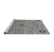 Sideview of Machine Washable Abstract Gray Modern Rug, wshabs4070gry