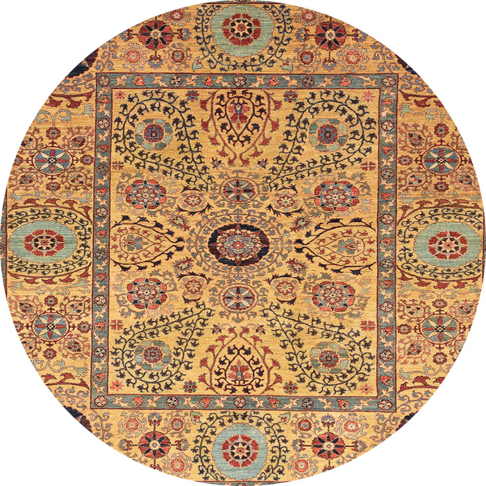 Round Machine Washable Abstract Red Rug, wshabs4070