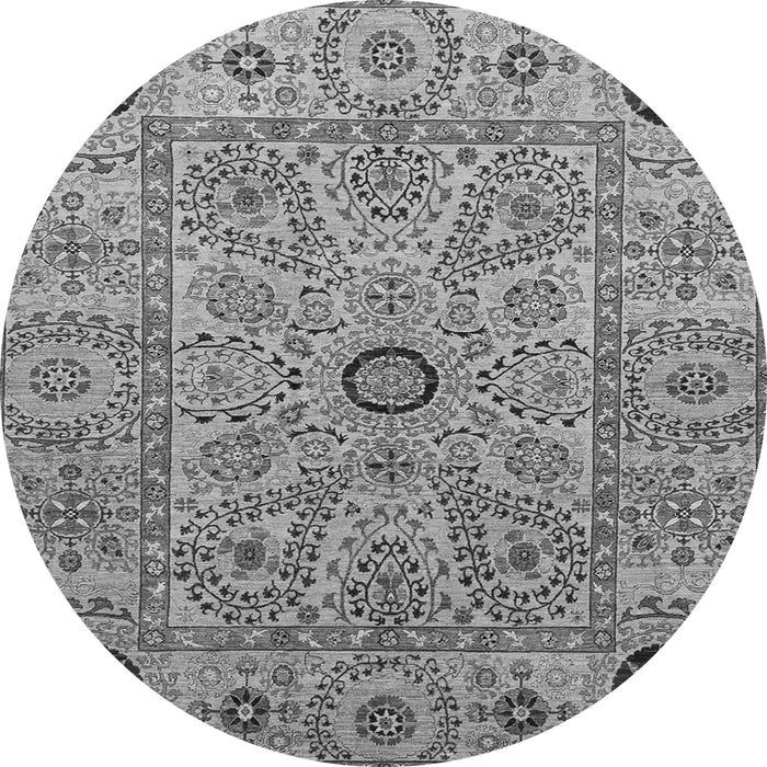 Round Abstract Gray Modern Rug, abs4070gry