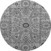 Round Abstract Gray Modern Rug, abs4070gry