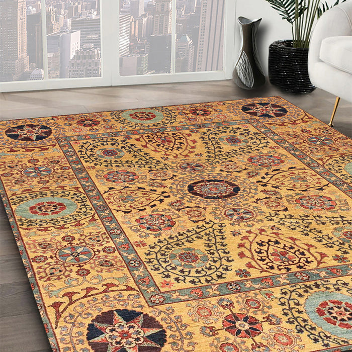 Machine Washable Abstract Red Rug in a Family Room, wshabs4070