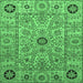 Square Machine Washable Abstract Emerald Green Modern Area Rugs, wshabs4070emgrn