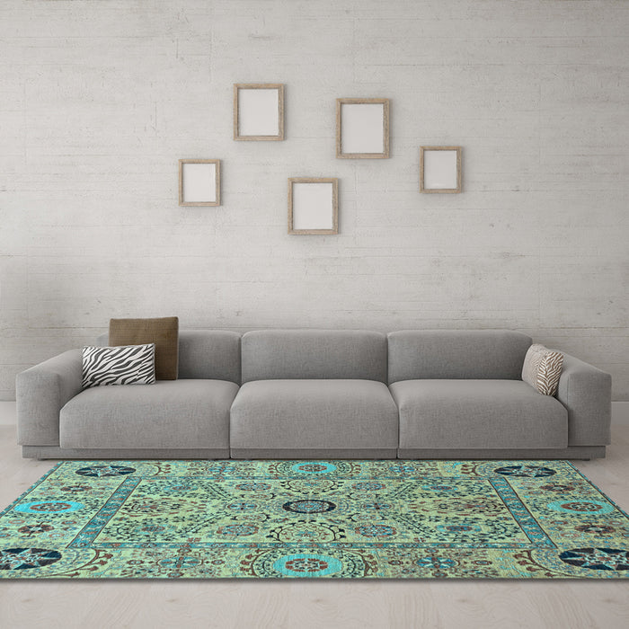 Machine Washable Abstract Light Blue Modern Rug in a Living Room, wshabs4070lblu
