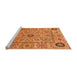 Sideview of Machine Washable Abstract Orange Modern Area Rugs, wshabs4070org