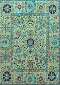 Abstract Light Blue Modern Rug, abs4070lblu