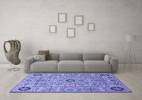 Machine Washable Abstract Blue Modern Rug, wshabs4070blu