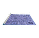 Sideview of Machine Washable Abstract Blue Modern Rug, wshabs4070blu