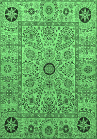 Abstract Emerald Green Modern Rug, abs4070emgrn