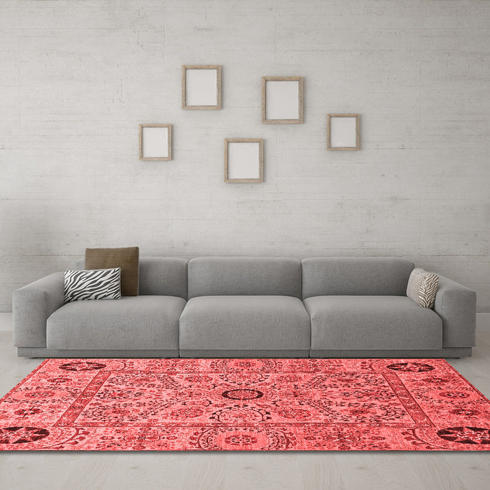 Modern Red Washable Rugs