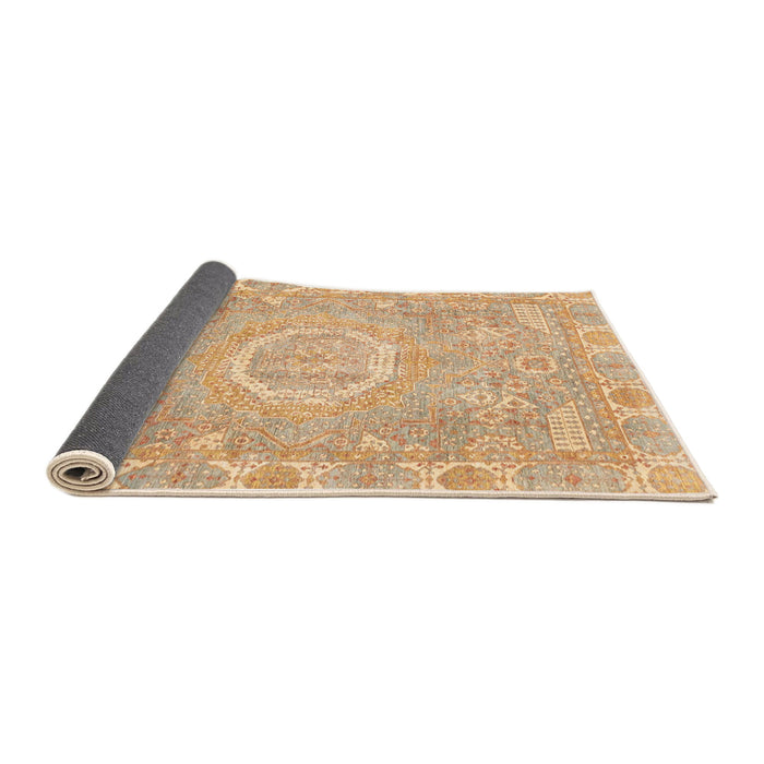 Sideview of Abstract Orange Oriental Rug, abs4071