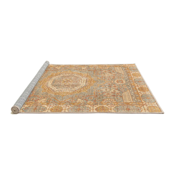 Sideview of Machine Washable Abstract Orange Rug, wshabs4071