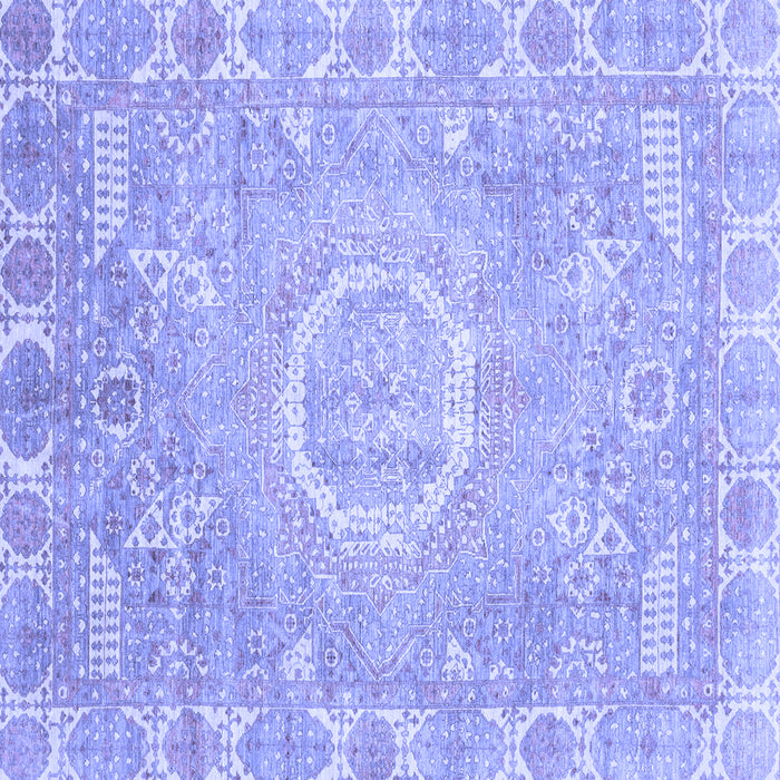 Square Machine Washable Oriental Blue Traditional Rug, wshabs4071blu