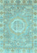 Machine Washable Oriental Light Blue Traditional Rug, wshabs4071lblu