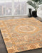 Machine Washable Abstract Orange Rug in a Family Room, wshabs4071