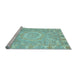 Sideview of Machine Washable Oriental Light Blue Traditional Rug, wshabs4071lblu