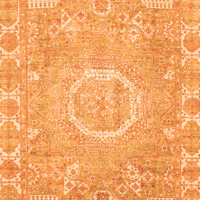 Machine Washable Oriental Orange Traditional Area Rugs, wshabs4071org