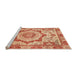 Sideview of Machine Washable Abstract Fire Red Rug, wshabs4072