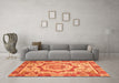 Machine Washable Abstract Orange Modern Area Rugs in a Living Room, wshabs4072org