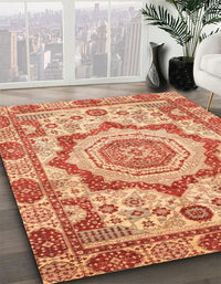 Abstract Red Modern Rug, abs4072