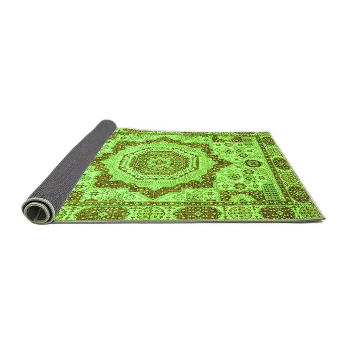 Sideview of Abstract Green Modern Rug, abs4072grn
