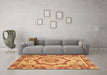 Machine Washable Abstract Brown Modern Rug in a Living Room,, wshabs4072brn