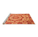 Sideview of Machine Washable Abstract Orange Modern Area Rugs, wshabs4072org