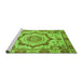 Sideview of Machine Washable Abstract Green Modern Area Rugs, wshabs4072grn