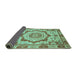 Sideview of Abstract Turquoise Modern Rug, abs4072turq