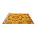 Sideview of Machine Washable Abstract Yellow Modern Rug, wshabs4072yw