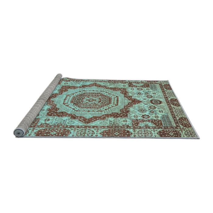 Sideview of Machine Washable Abstract Light Blue Modern Rug, wshabs4072lblu
