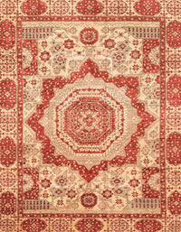 Machine Washable Abstract Fire Red Rug, wshabs4072