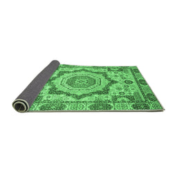 Sideview of Abstract Emerald Green Modern Rug, abs4072emgrn