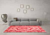 Machine Washable Abstract Red Modern Rug, wshabs4072red