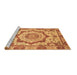 Sideview of Machine Washable Abstract Brown Modern Rug, wshabs4072brn