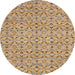 Round Machine Washable Abstract Gold Brown Rug, wshabs4073